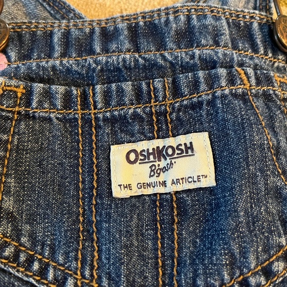 Valentines Day ❤️Oshkosh b’gosh heart embroidered overalls dress denim size 4t - Picture 5 of 5